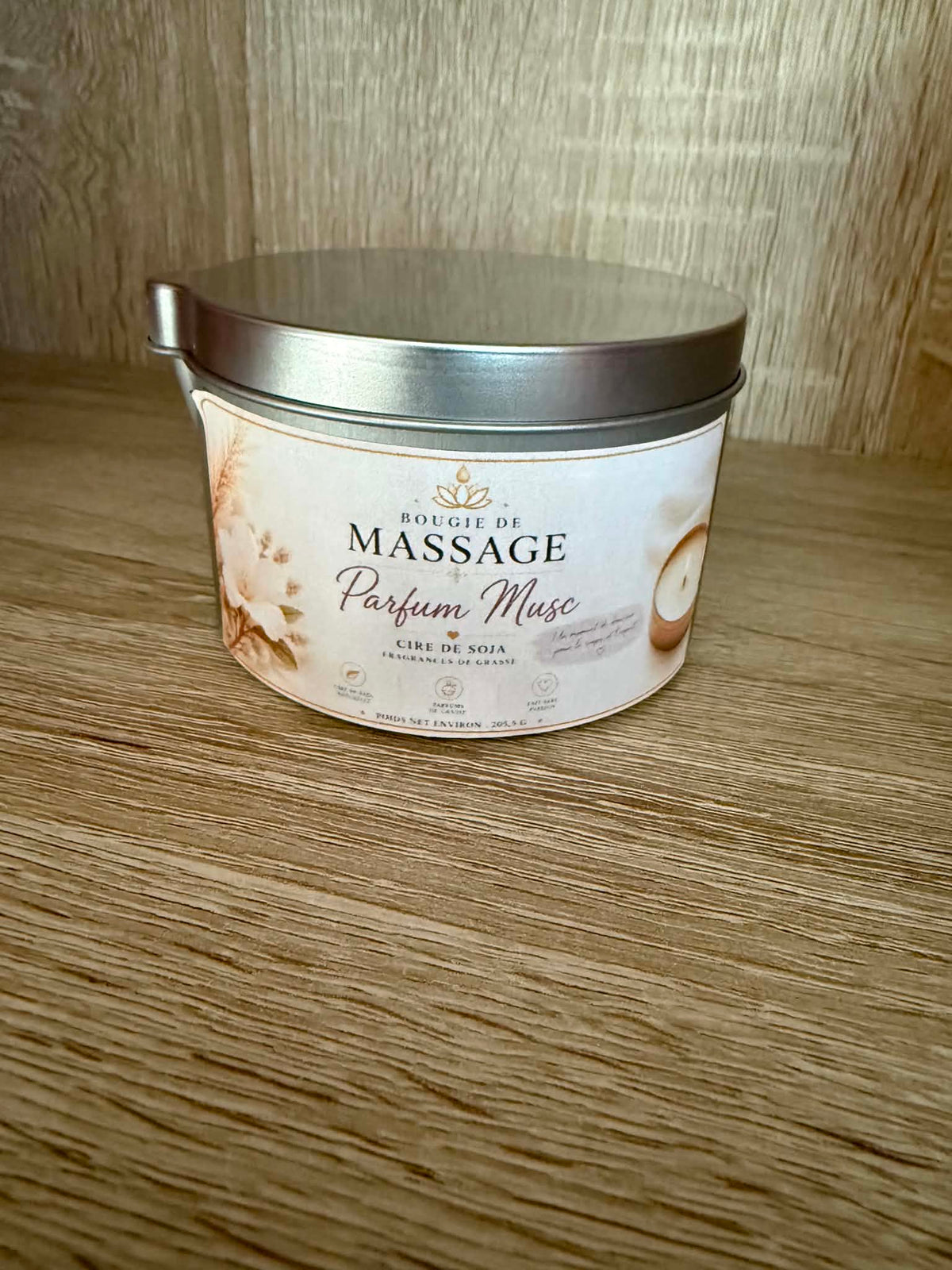 Bougie de massage 2en1 MUSC BLANC