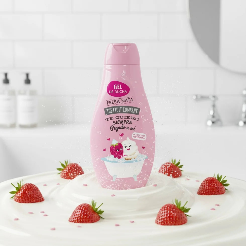 Gel douche parfum fraise chantilly 600ml - The fruit company