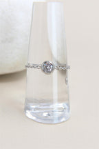 Bague chainette argenté strass