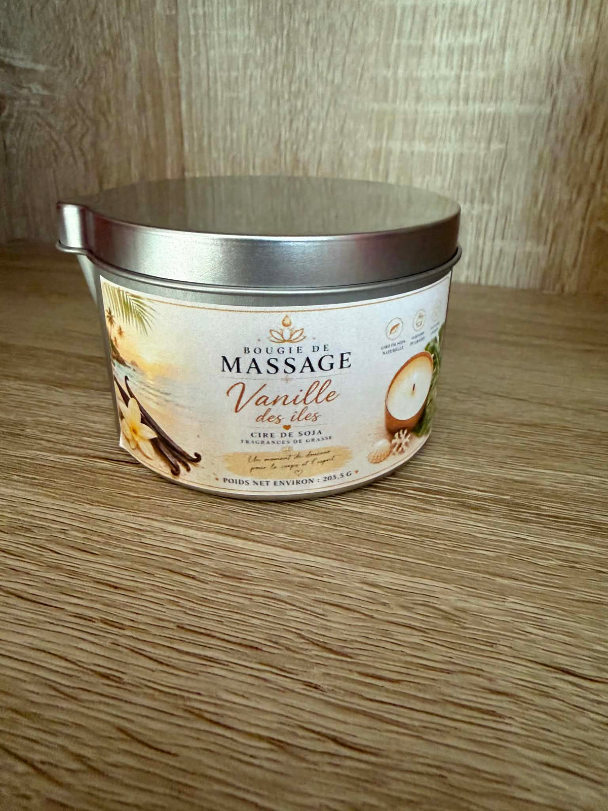 Bougie de massage 2en1 VANILLE DES ILES