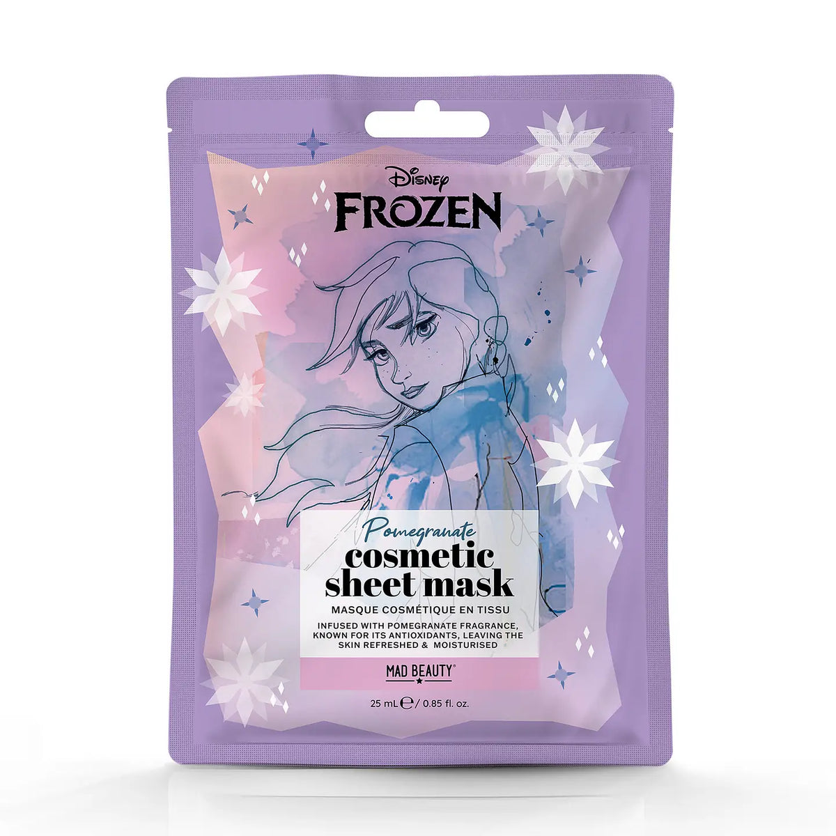 Masque en feuille cosmétique Mad Beauty Disney Frozen Elsa