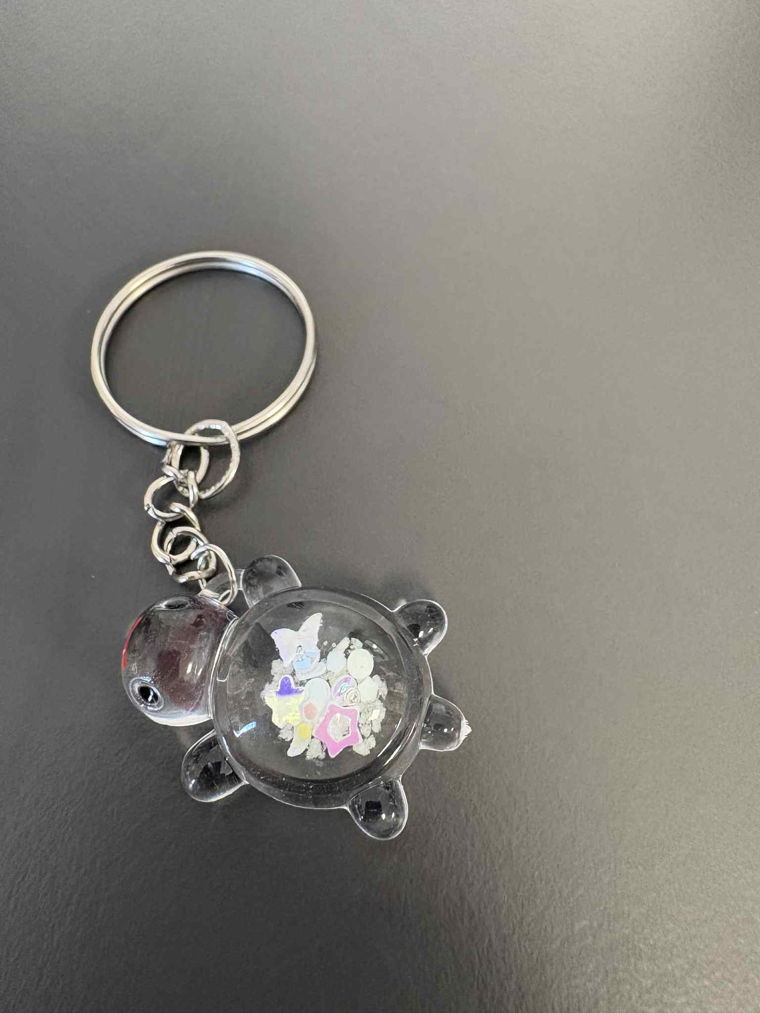Mini porte clé tortue avec paillettes
