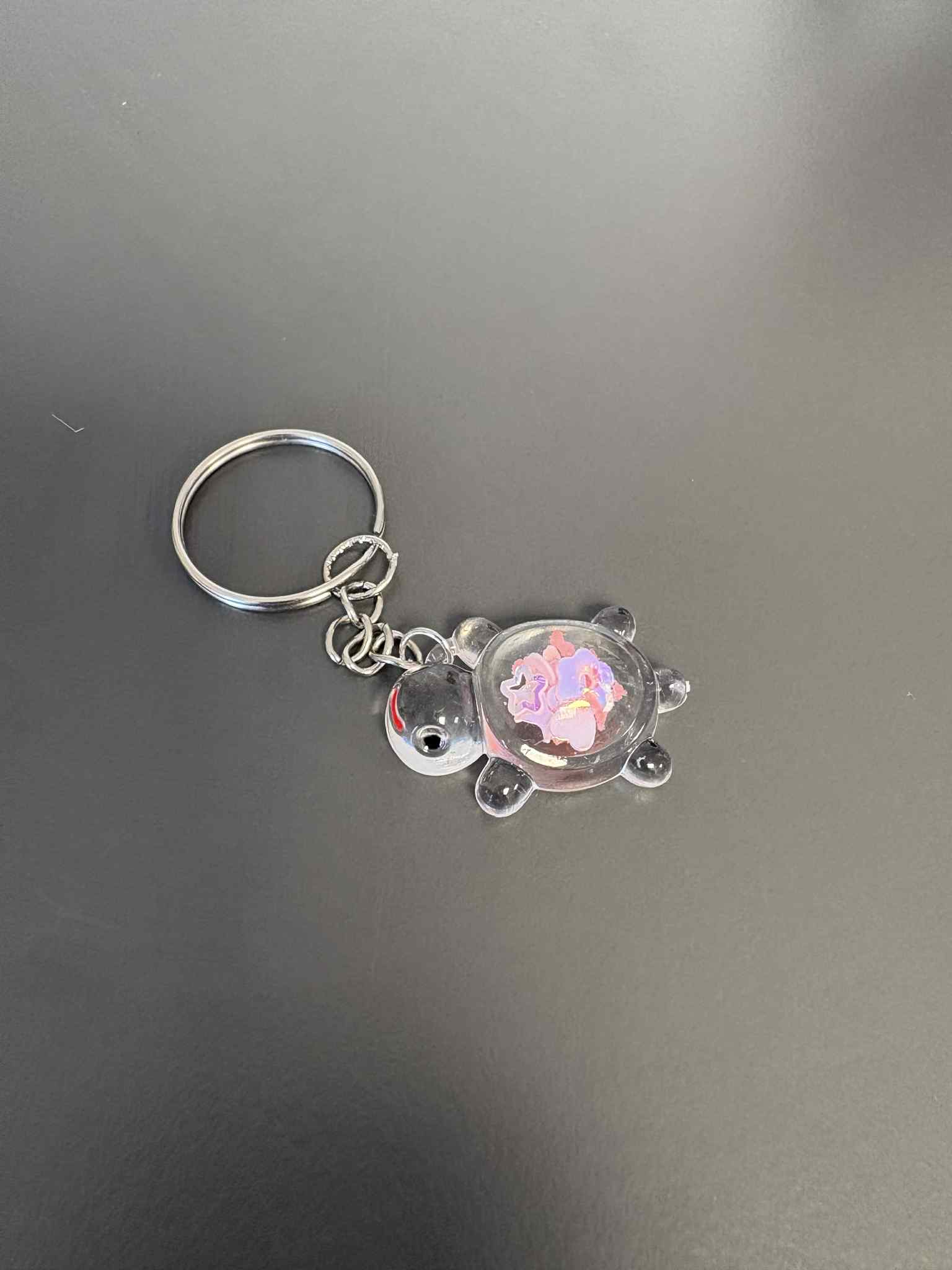 Mini porte clé tortue avec paillettes
