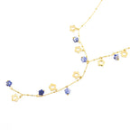 Collier sautoir fleurs et résine colorée
