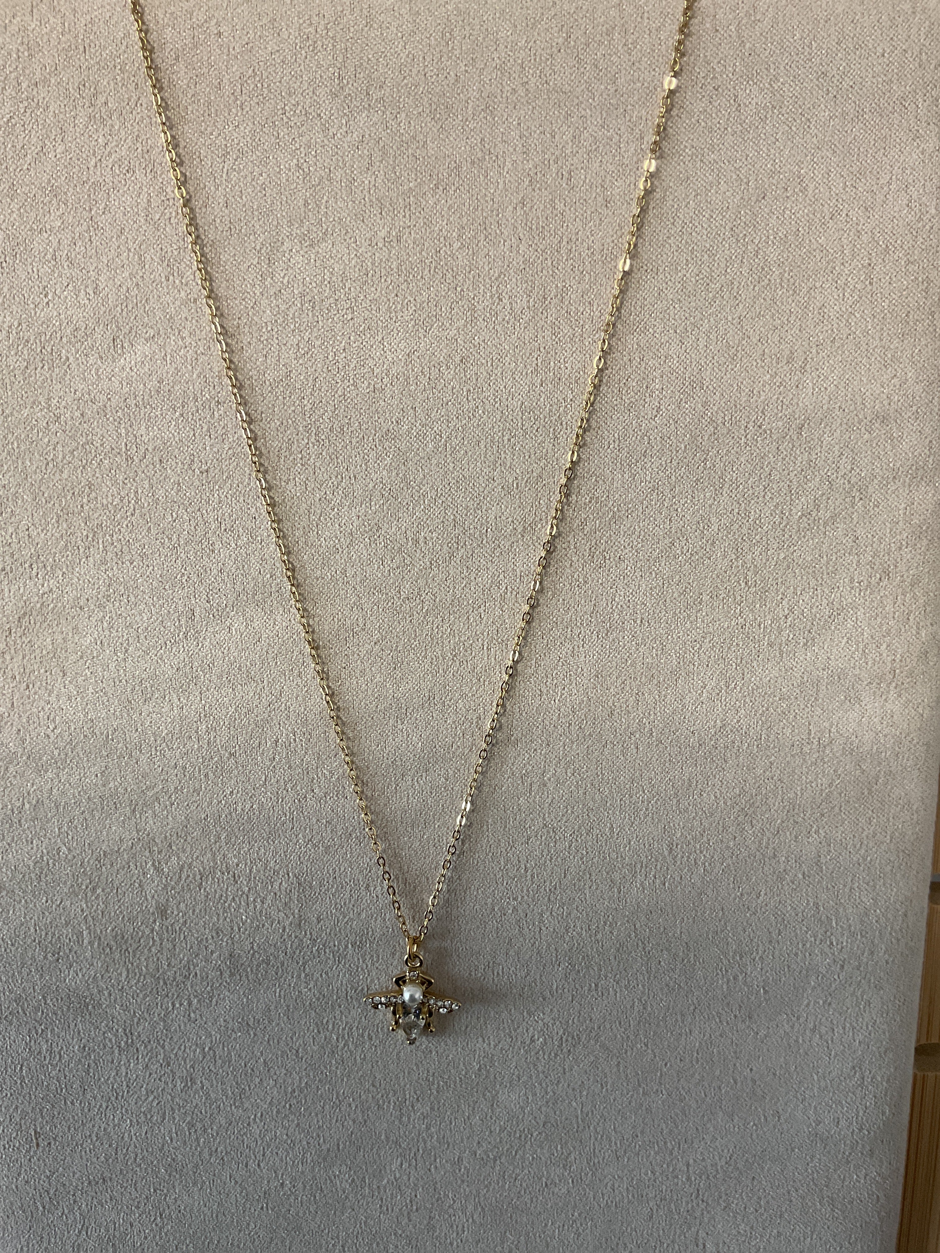 Collier abeille avec perle