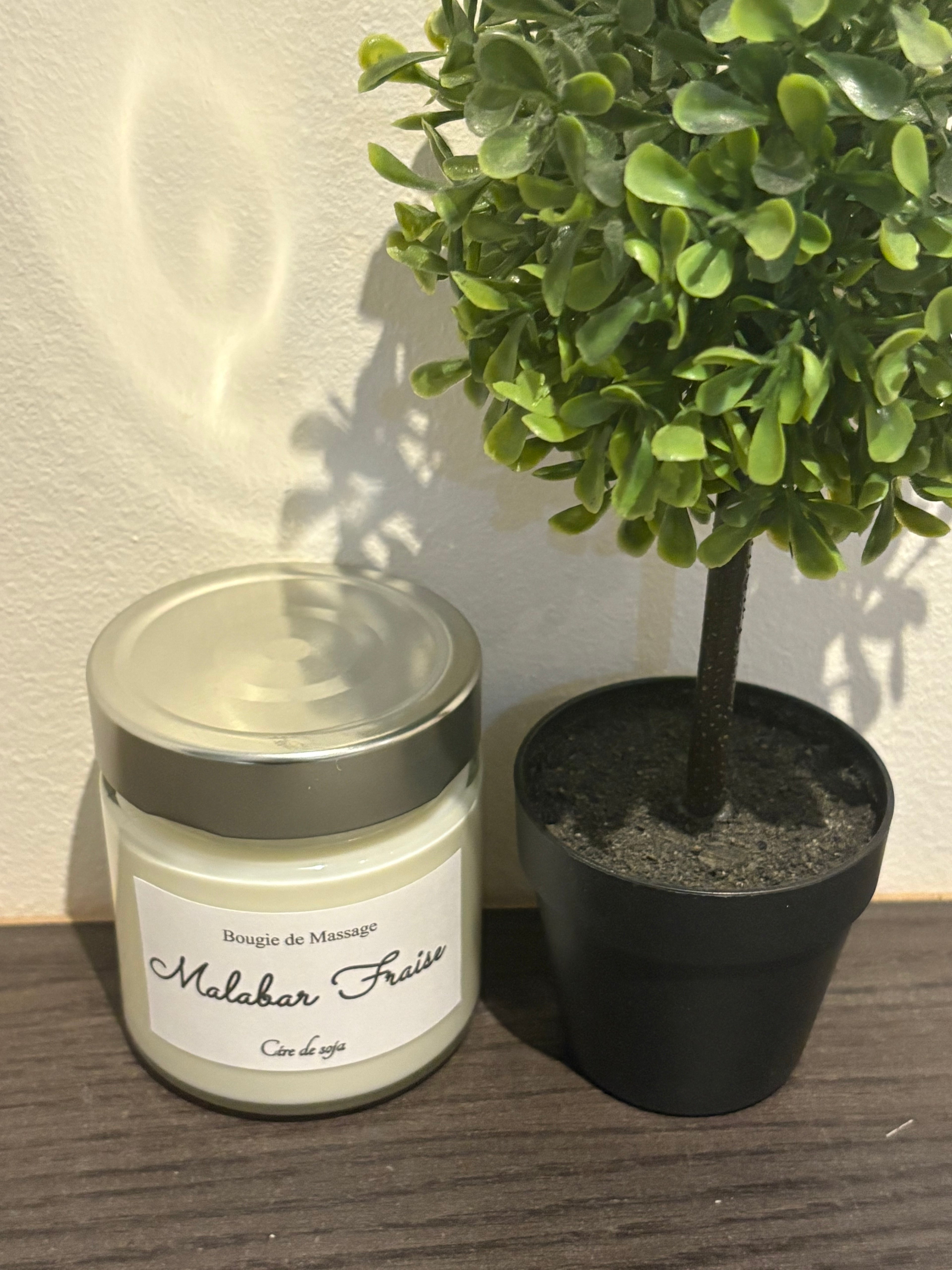 Bougie de massage « Malabar Fraise »2 en 1