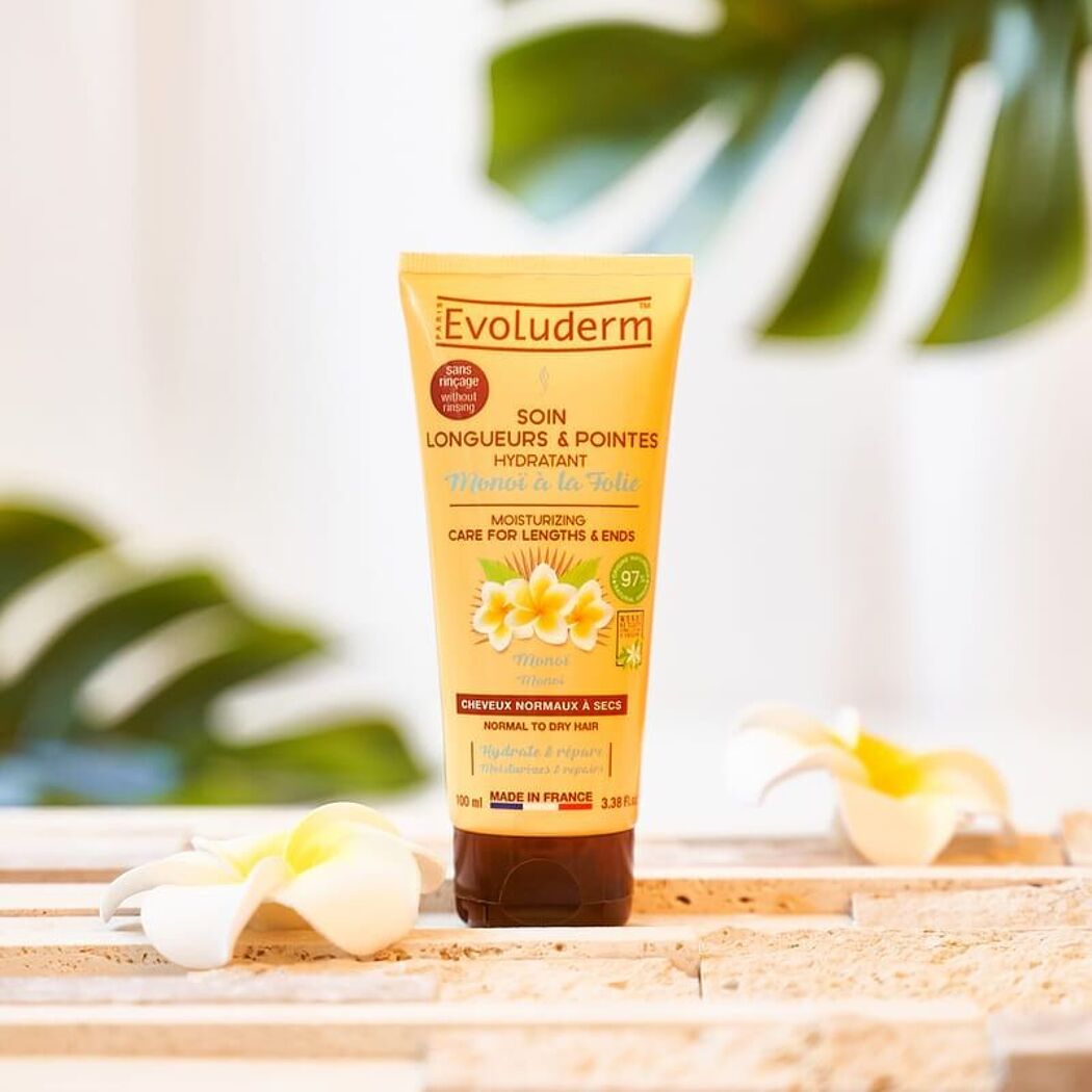Soin Longueurs & Pointes Hydratant Monoï à la Folie - 100ml - 97% d'Ingrédients d'Origine Naturelle