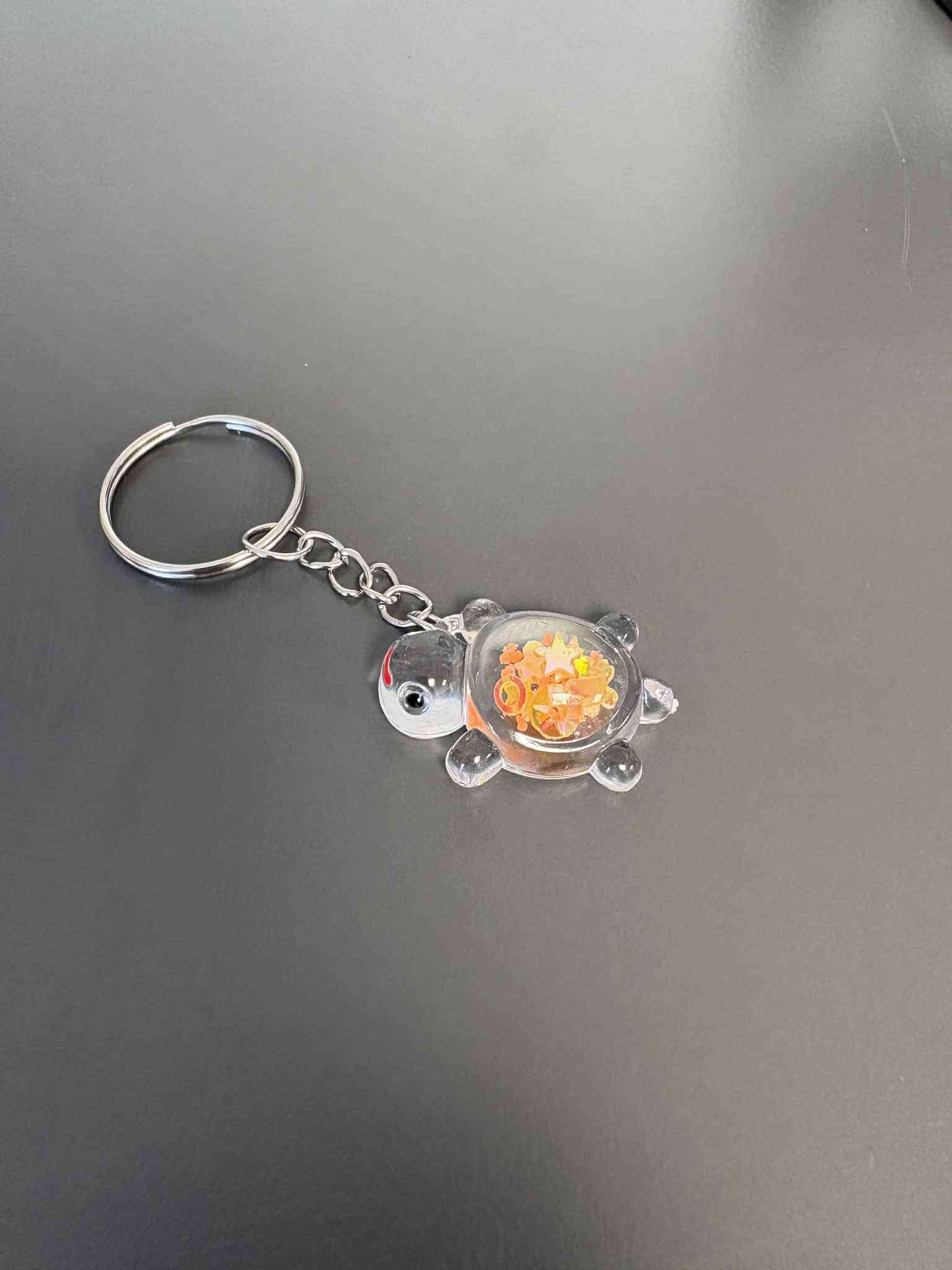 Mini porte clé tortue avec paillettes