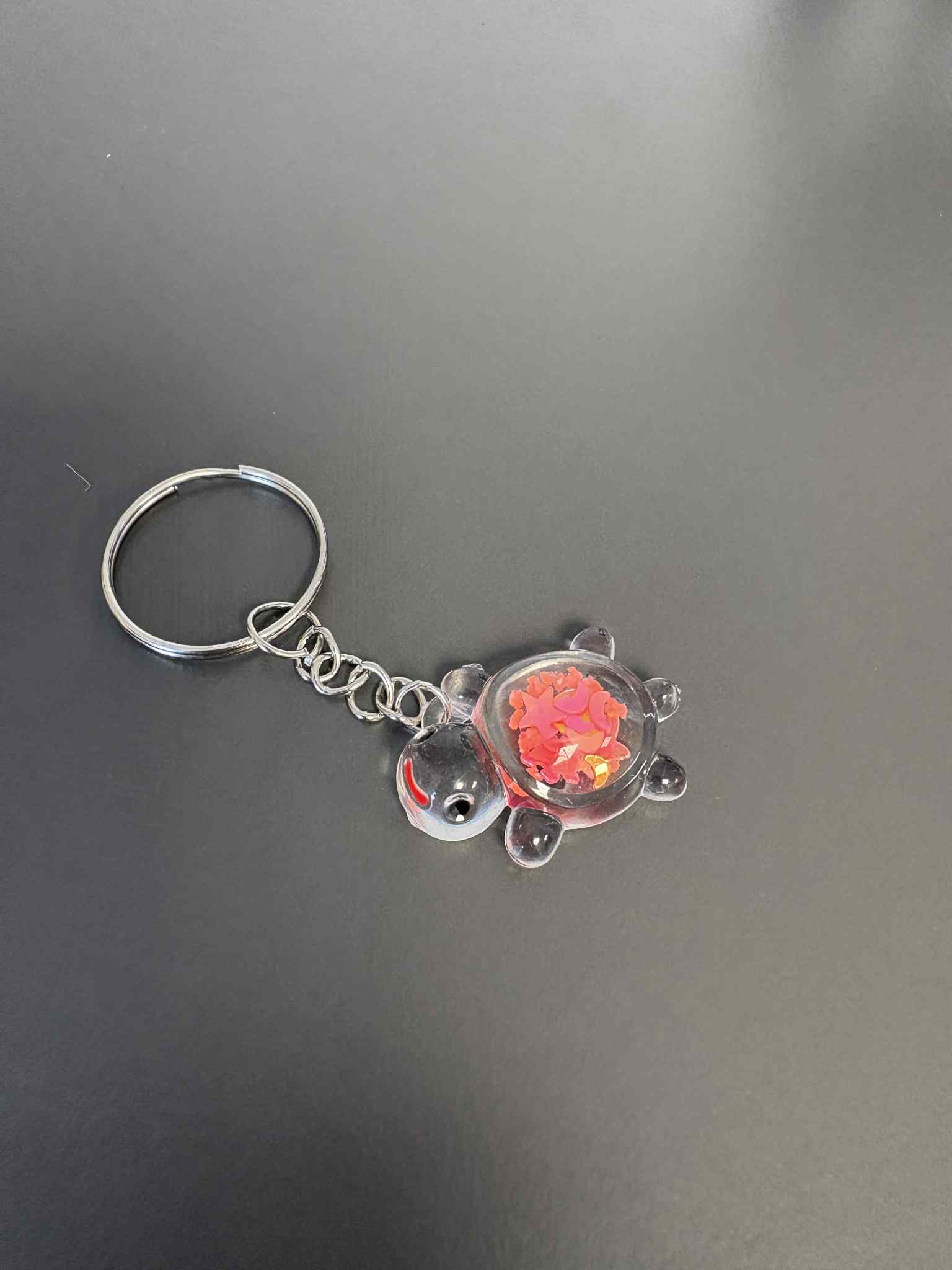 Mini porte clé tortue avec paillettes