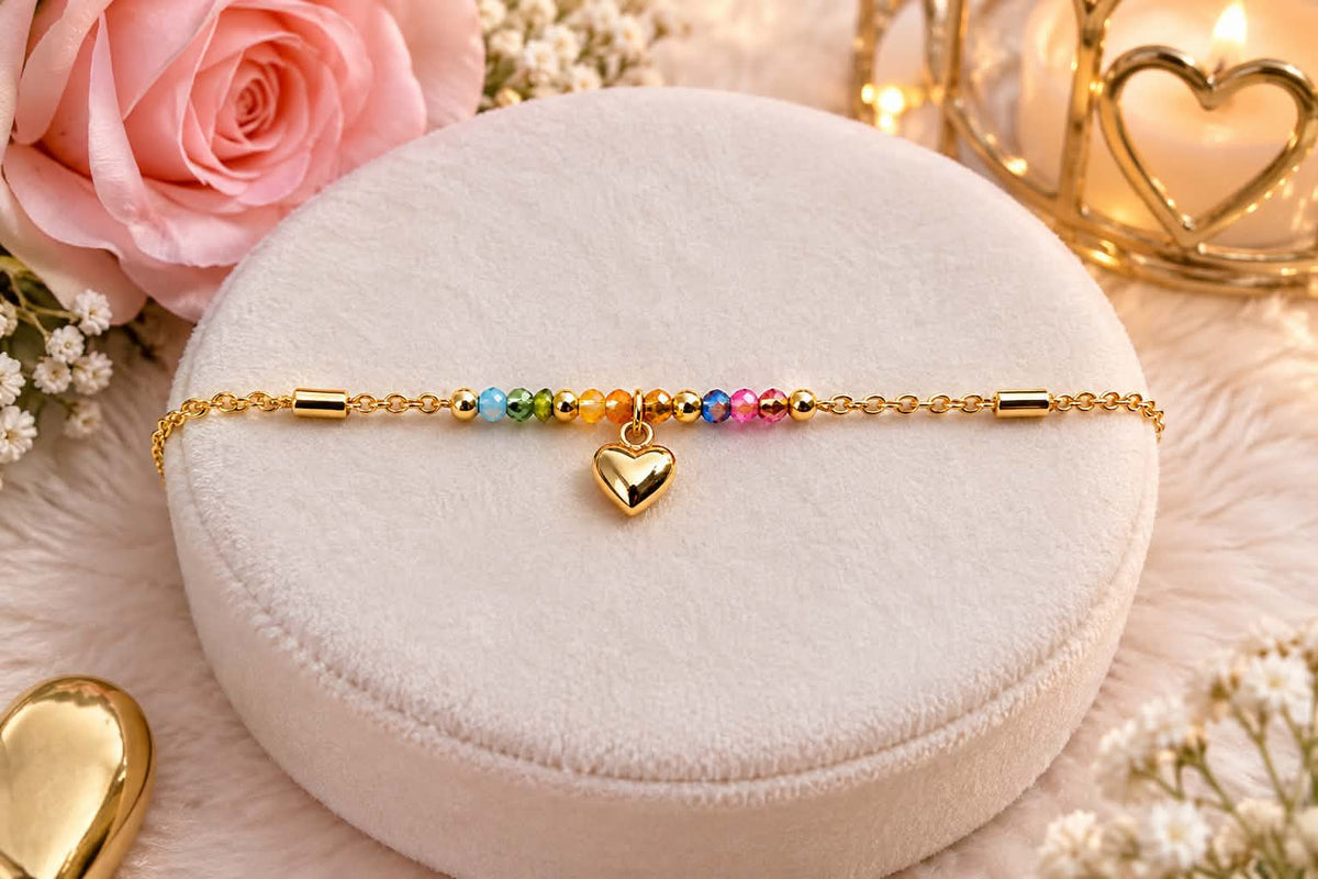 Bracelet cœur multicolore Acier Inoxydable