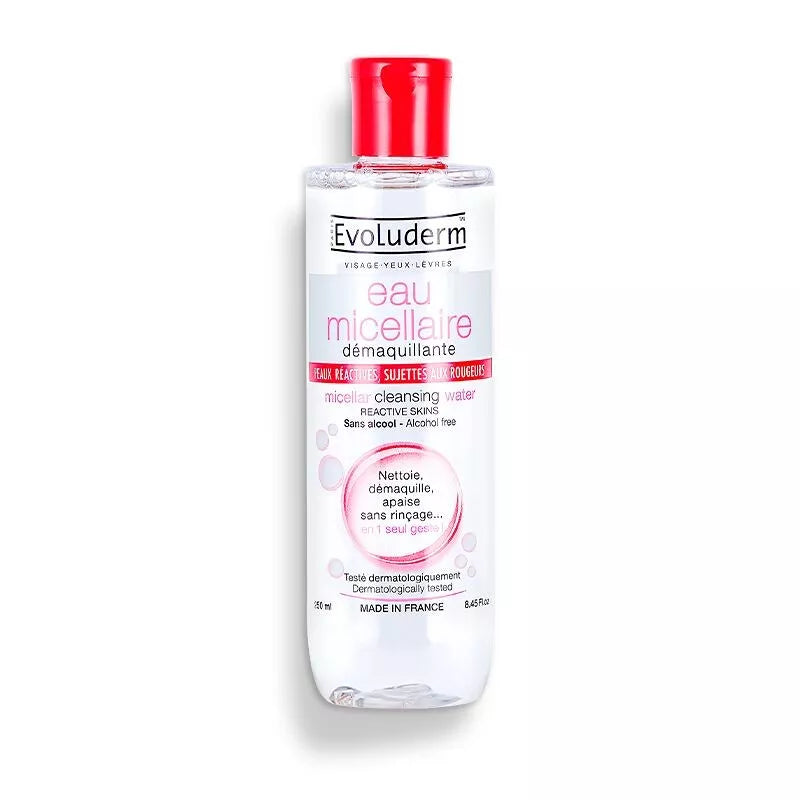 Eau Micellaire Démaquillante Peaux Réactives, Sujettes Aux Rougeurs - 250ml - 93% d'Ingrédients d'Origine Naturelle