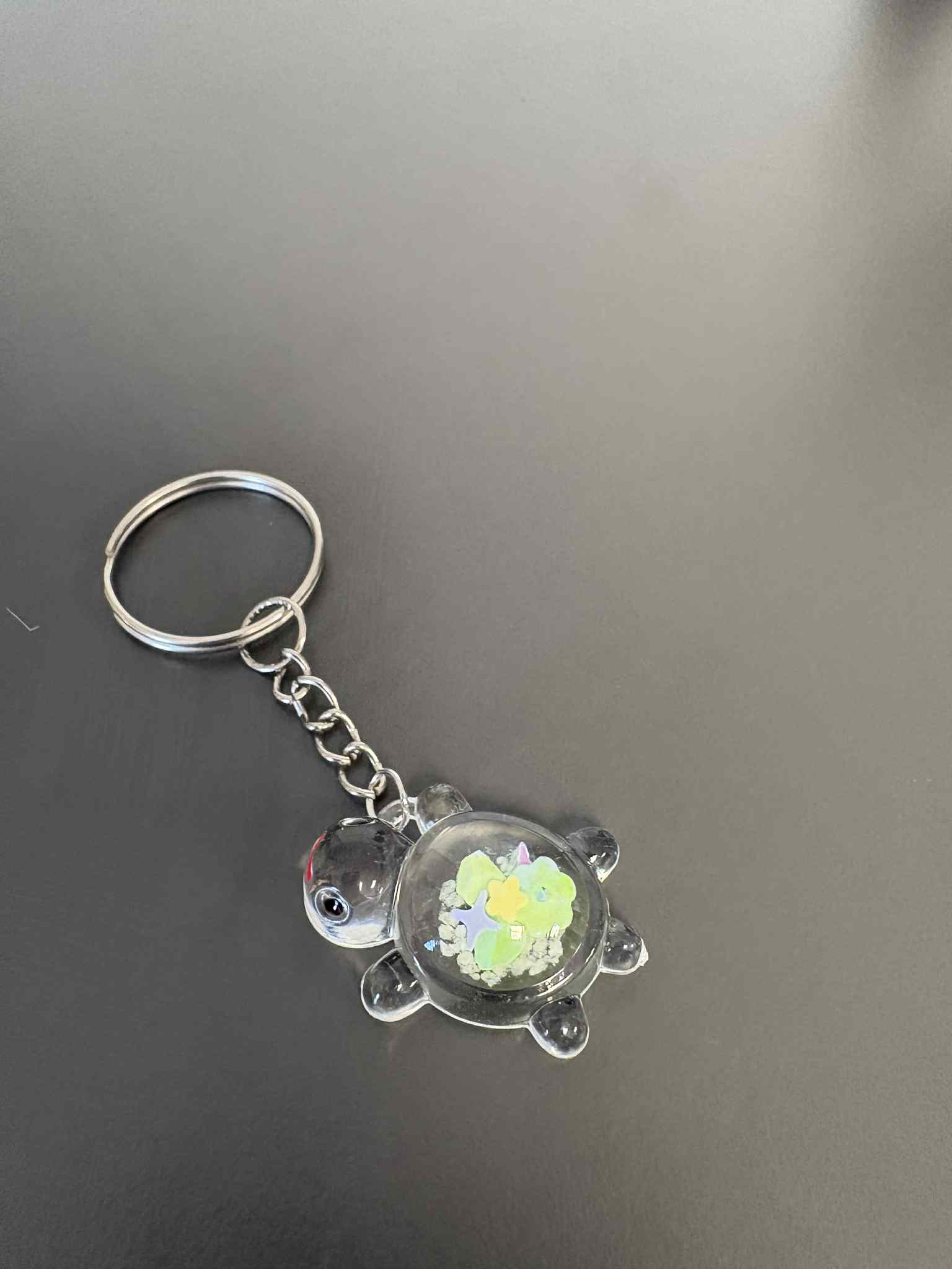 Mini porte clé tortue avec paillettes