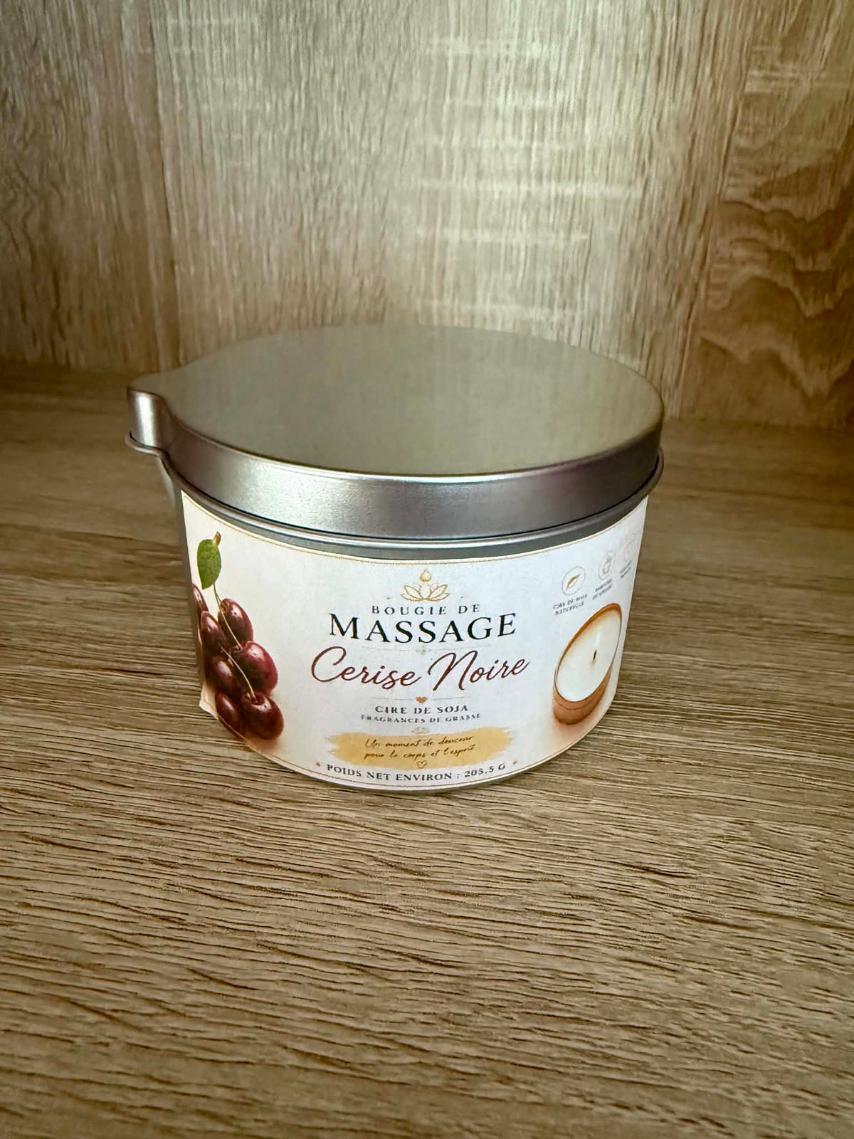 Bougie de massage 2en1 CERISE NOIRE