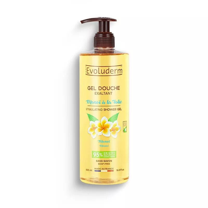 Gel Douche Exaltant Monoï à la Folie - 500ml - 95% d'Ingrédients d'Origine Naturelle