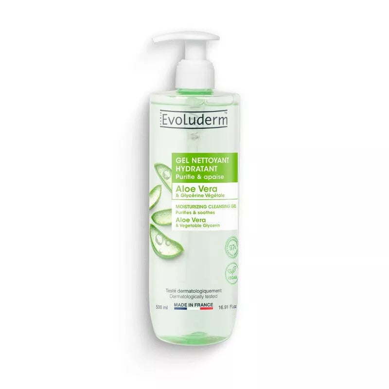Gel Nettoyant Hydratant Aloe Vera - 500ml - 97% d'Ingrédients d'Origine Naturelle