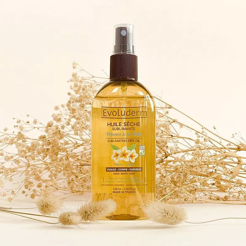 Huile Sèche Sublimante Monoï à la Folie - 125 ml - Ingrédients d'Origine Naturelle