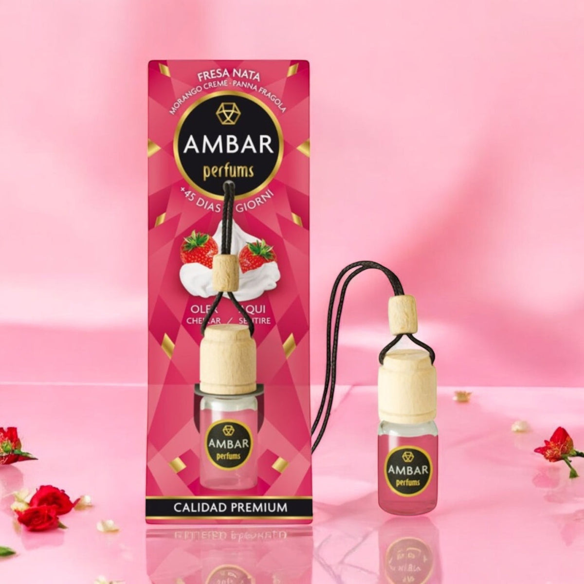 Désodorisant Diffuseur de Parfum Voiture "Fraise Chantilly" - Ambar